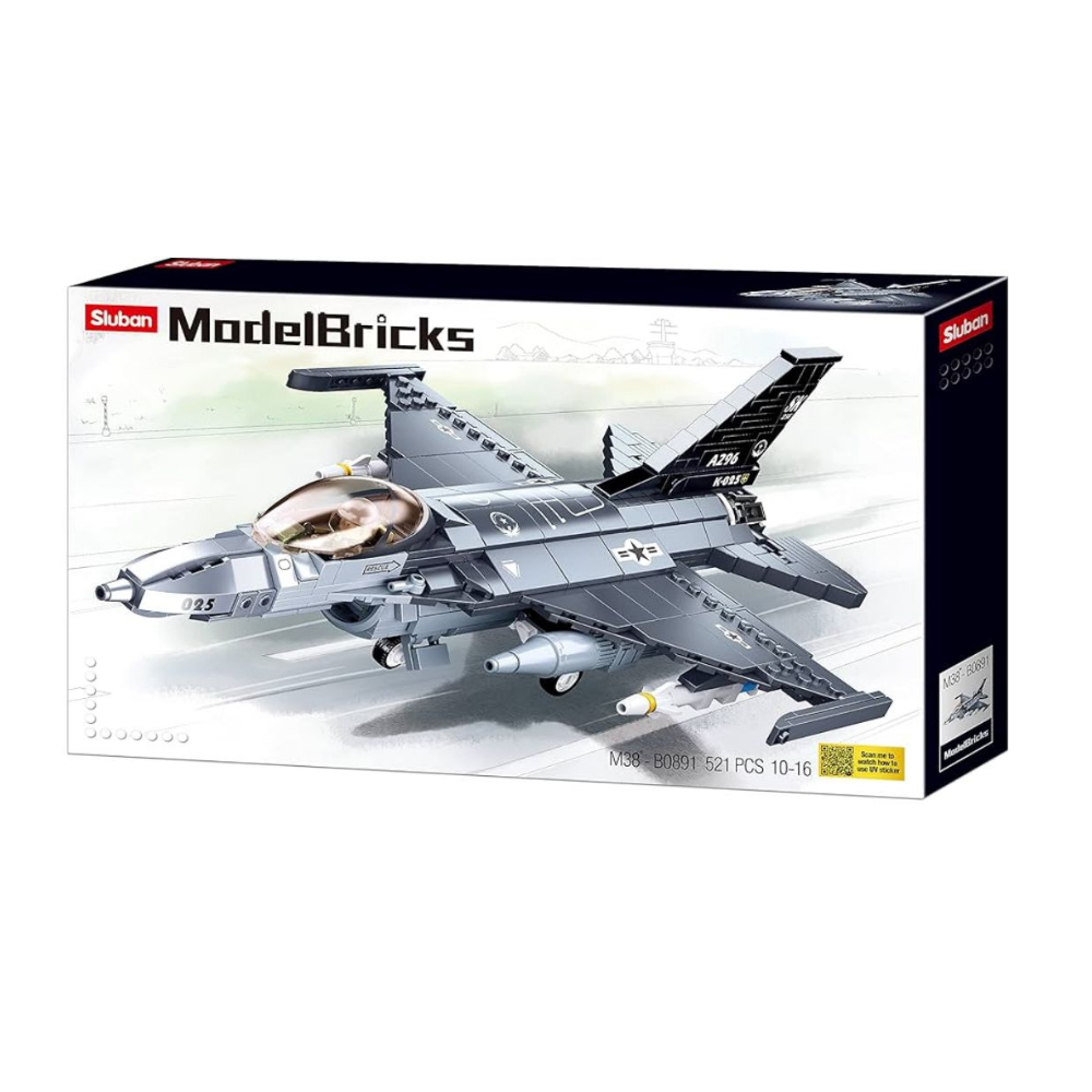 Model Bricks Black F16 A296 ( 521 PCS )