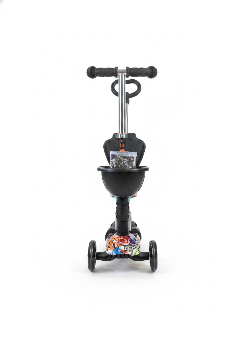 3-in-1 Transformable Kids Scooter with Seat and Parent Push Handle