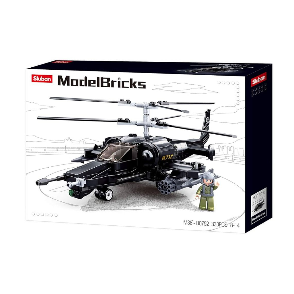 Model Bricks Army Black Helicopter
