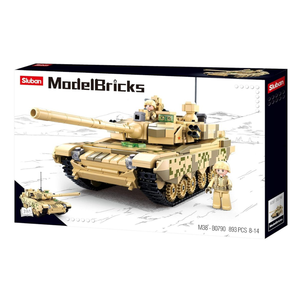 Model Bricks 2 in1 Beige Army Tank 893 PCS