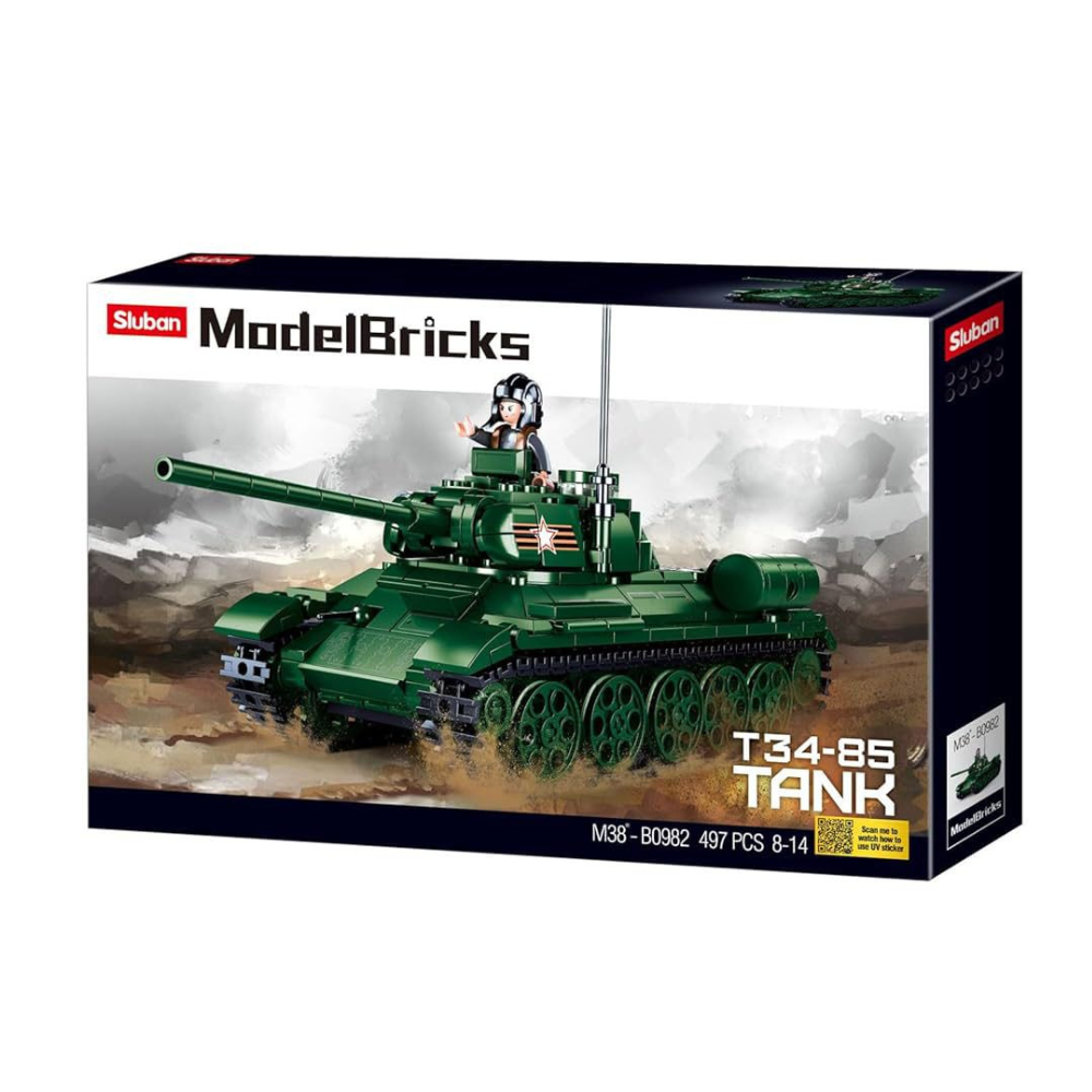 Model Bricks T34-85 Green Tank