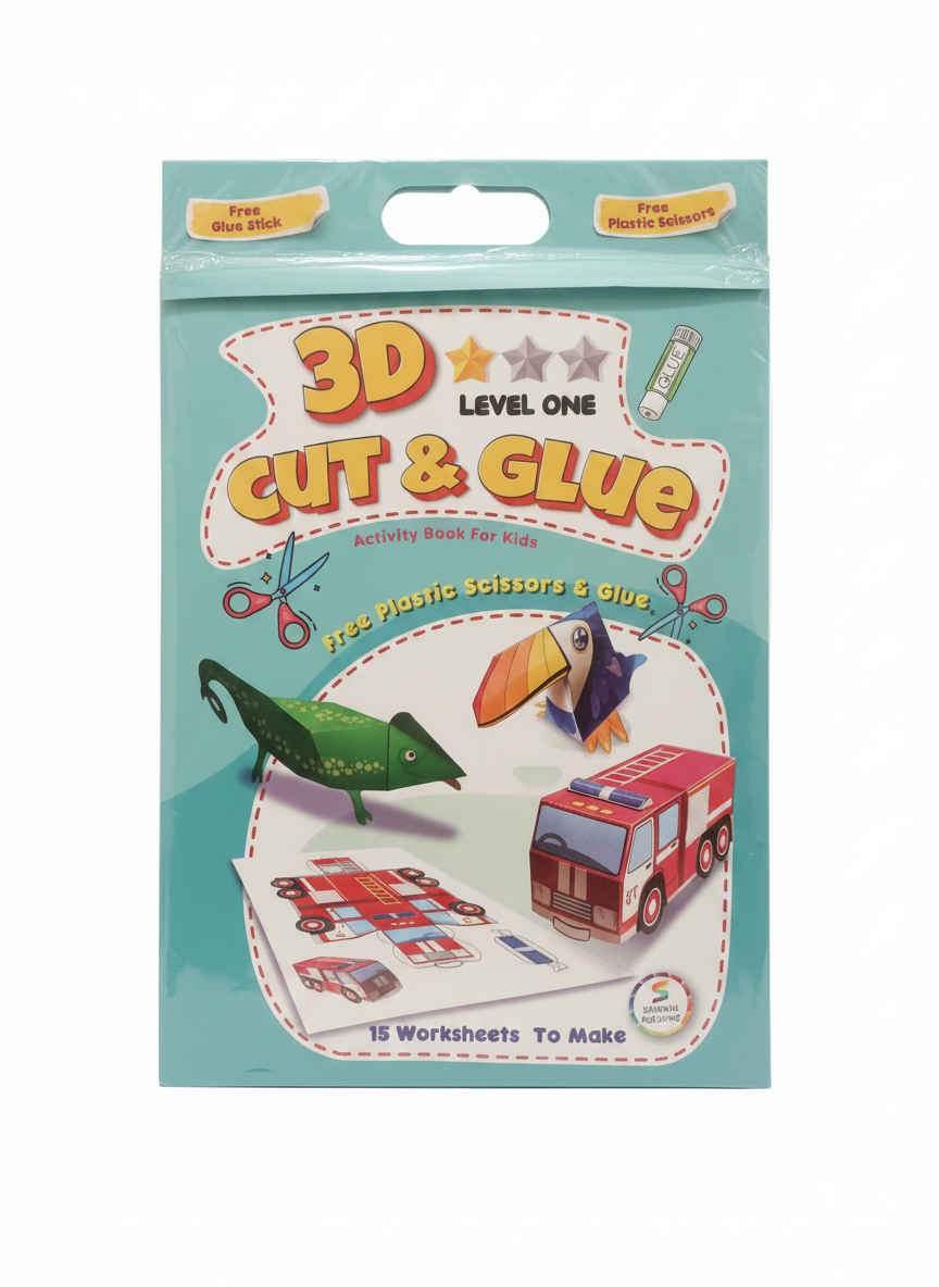3D Cut & Glue Level One Activity Book For Kids