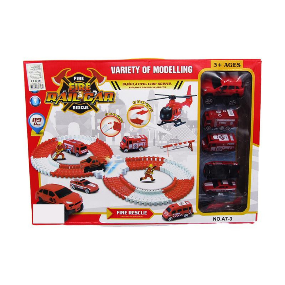 Fire Rail Car Rescue Track Variety of Modelling 119 PCS