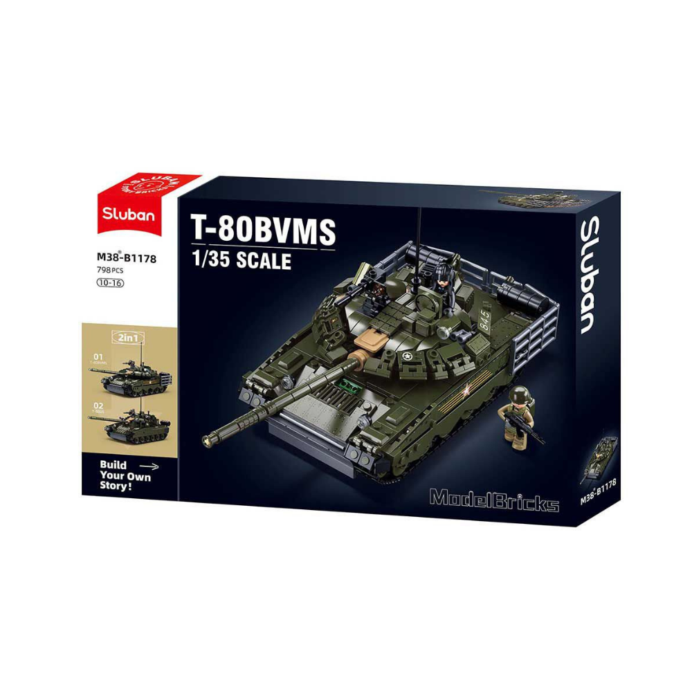 Model Bricks T-80BVMS Black Tank 798 PCS