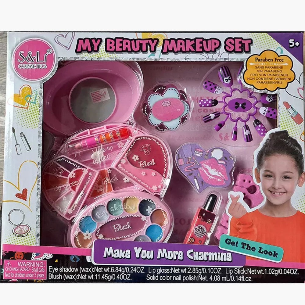 My Beauty Make Up Set ( Eye Shadow + Lip Gloss + Blush + Make up Applicator + Nail Polish ) )