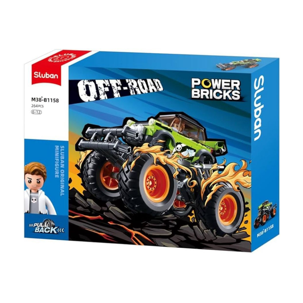 Power Bricks Off Road Pull Back 264 PCS Lego