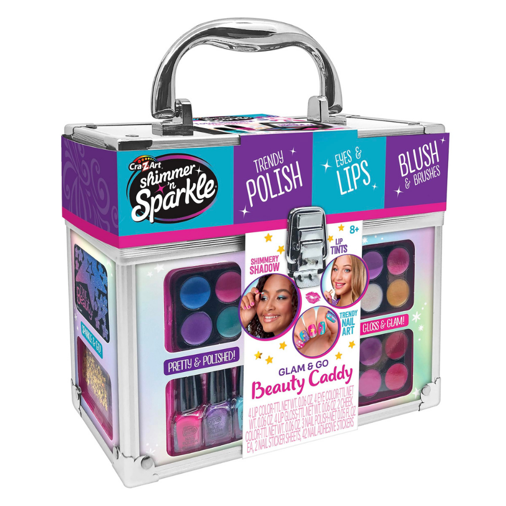 Shimmer’n Sparkle Glam & Go Beauty Caddy Total Beauty Eyes, Cheeks, Lips & Nails