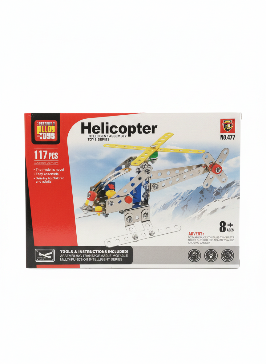 ASSEMBLY ALLOY TOYS Helicopter Intelligent Assembly Series No.477