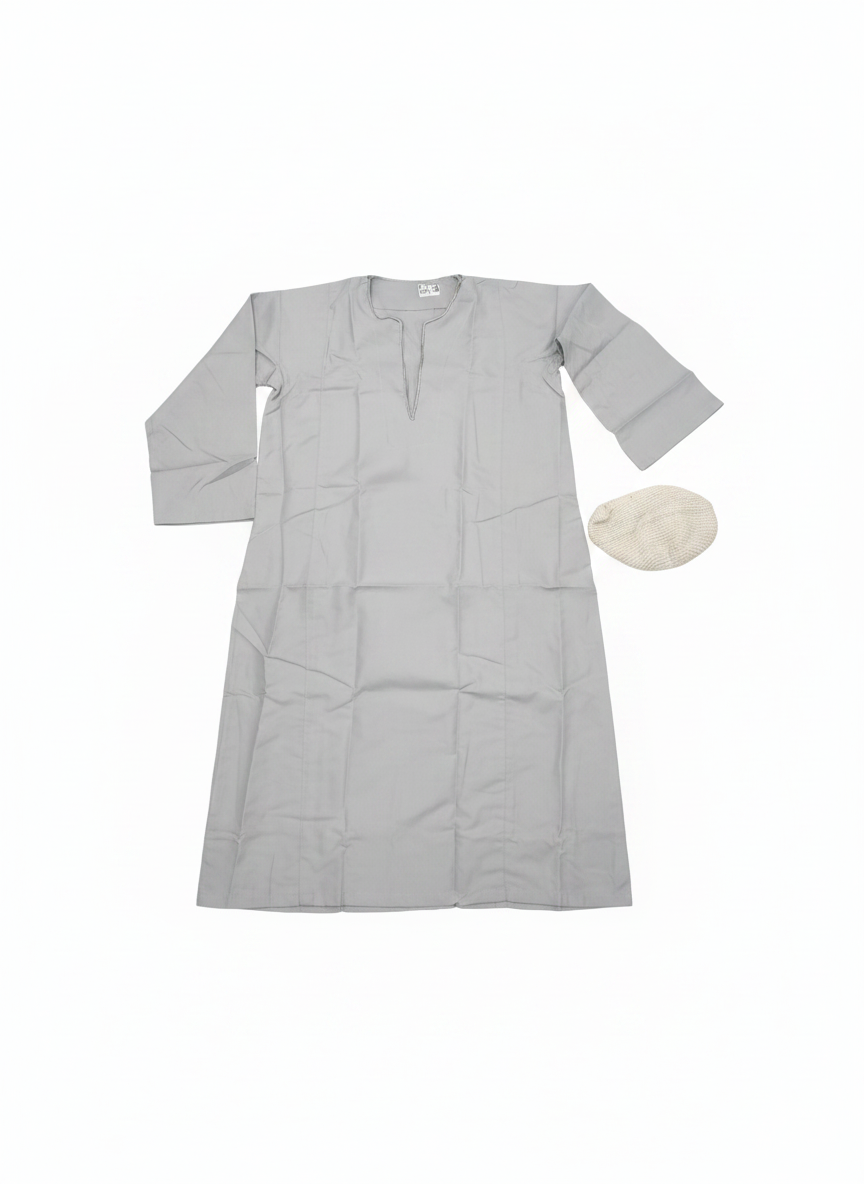 Al-Jameel Boys' Traditional Thobe & Kufi Set (Size 8 ) Costume