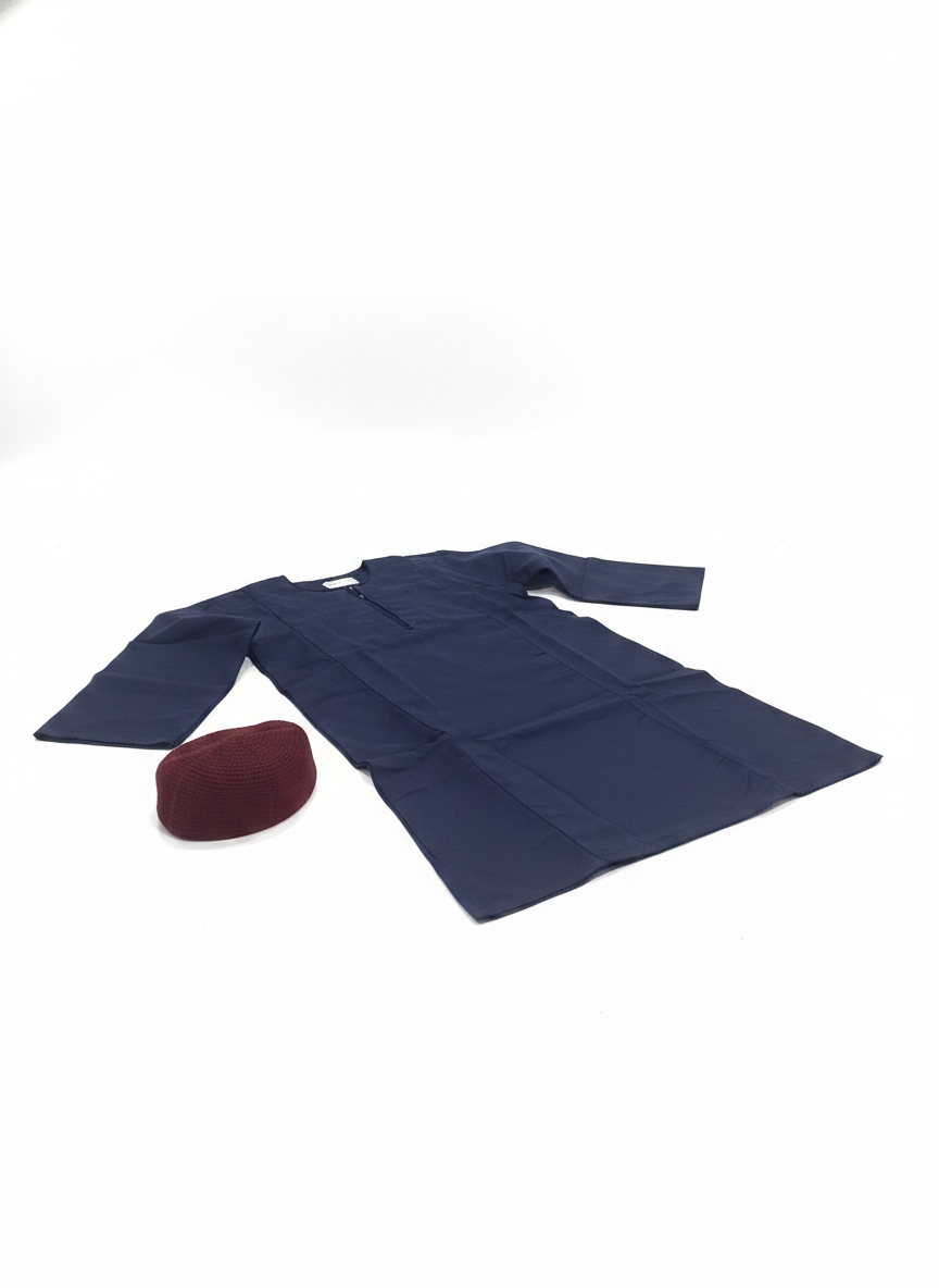 Al-Khalil Children's Navy Thobe & Kufi Set ( Size 4 ) Costume