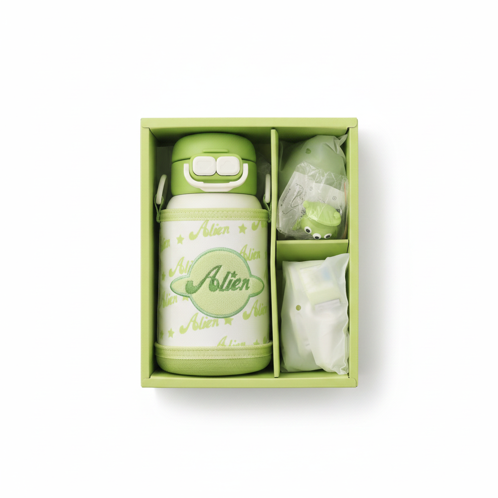 Alien Character Water Bottle Gift Set