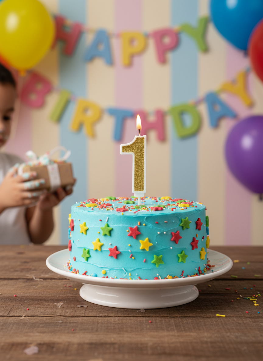 Askar Candle Party Number 1 Glitter Birthday Candle