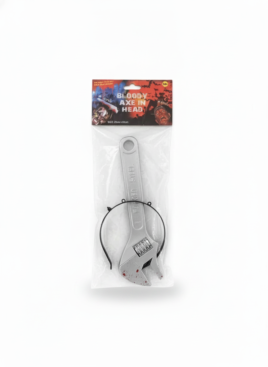 BLOODY AXE IN HEAD (Wrench Headband)
