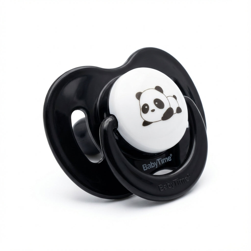 BabyTime Orthodontical Black Soother with Panda Design