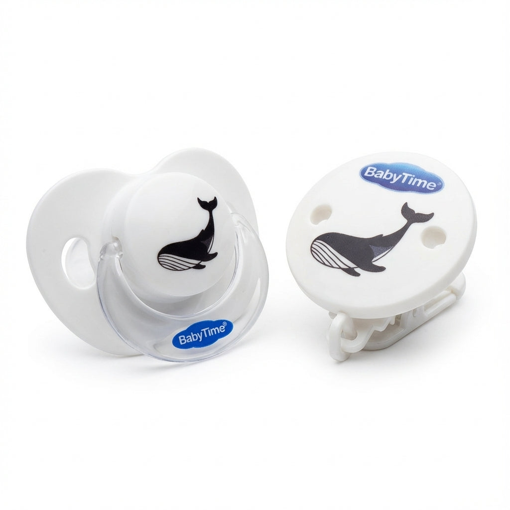 BabyTime Soother + Soother Chain (Whale Design)