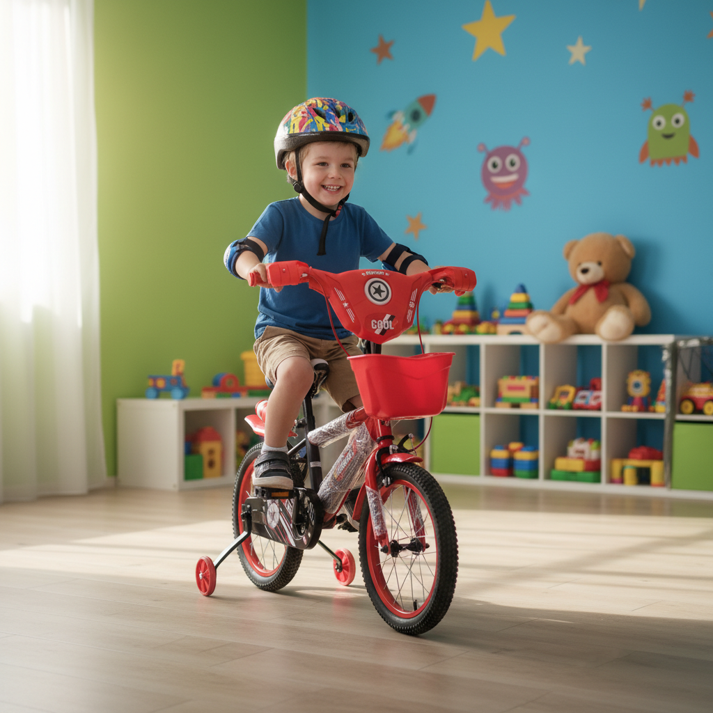 Babyfort Cool Red Kids Bicycle with Training Wheels