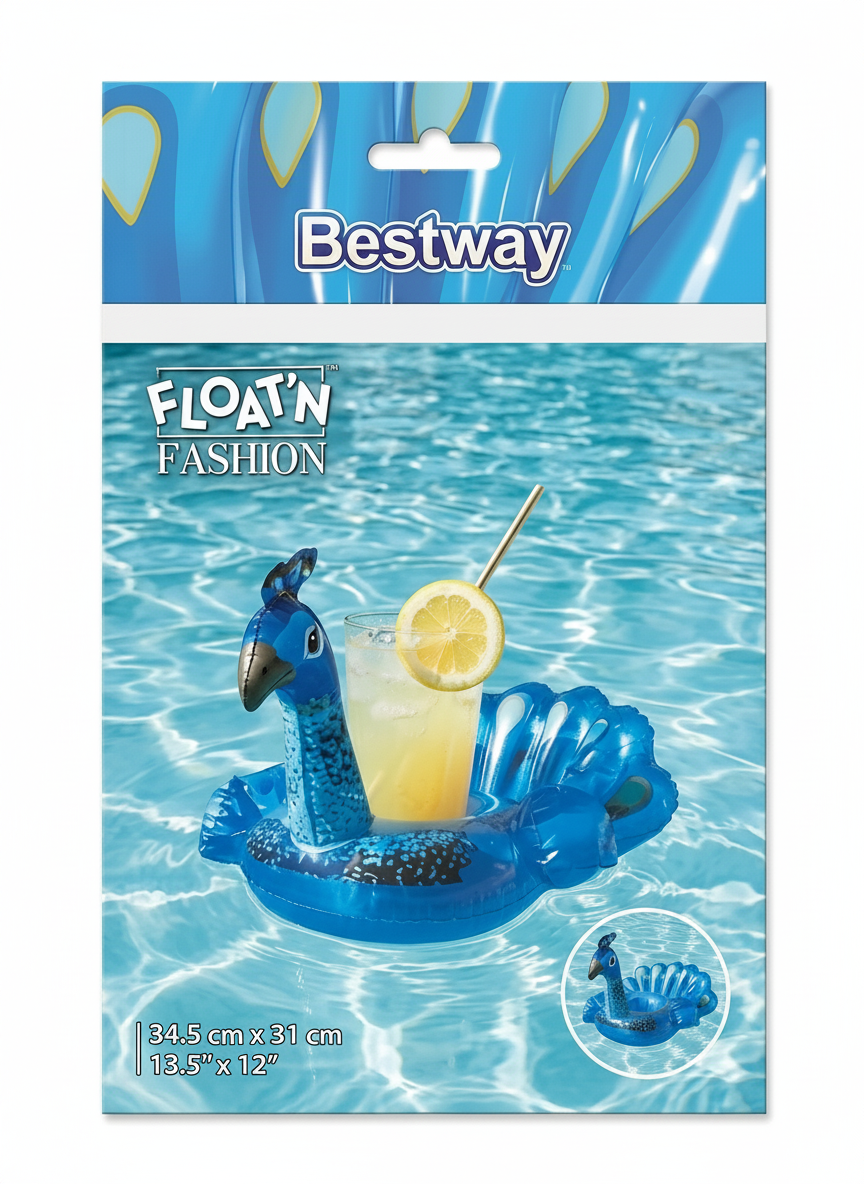 Bestway Float'n Fashion Peacock Floating Drink Holder