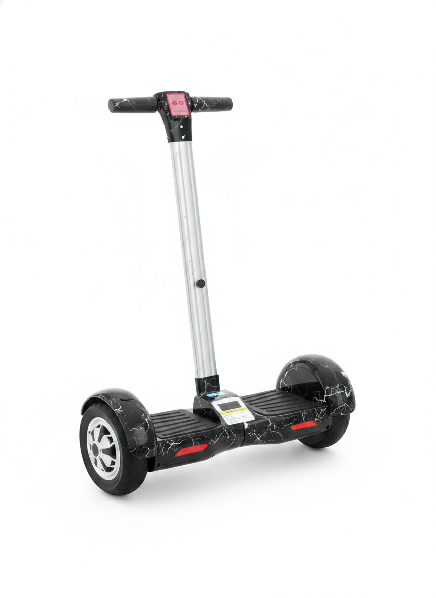 Black Marble Self-Balancing Electric Scooter with Handle