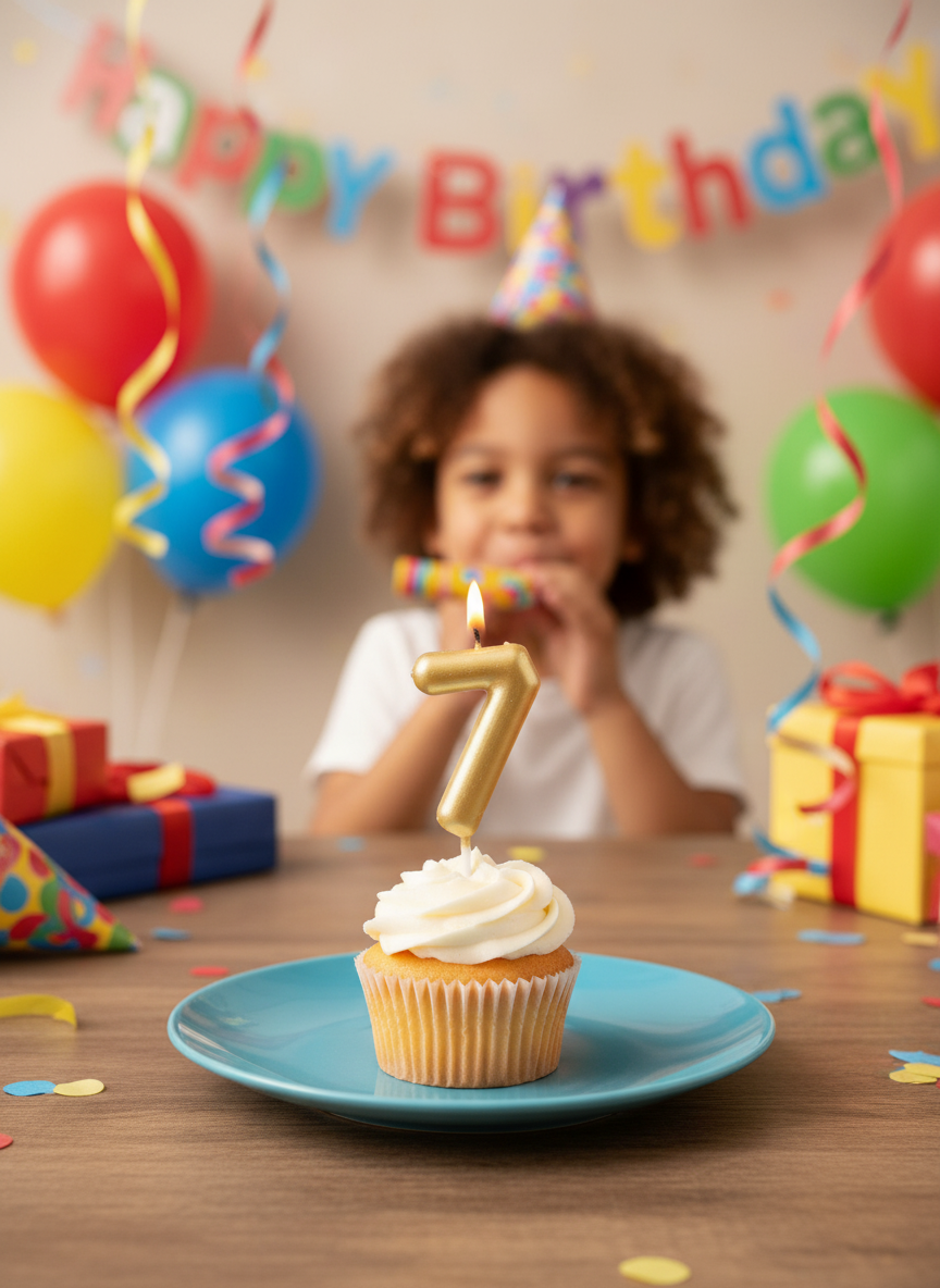 Chandler's Happy Birthday Number 7 Candle