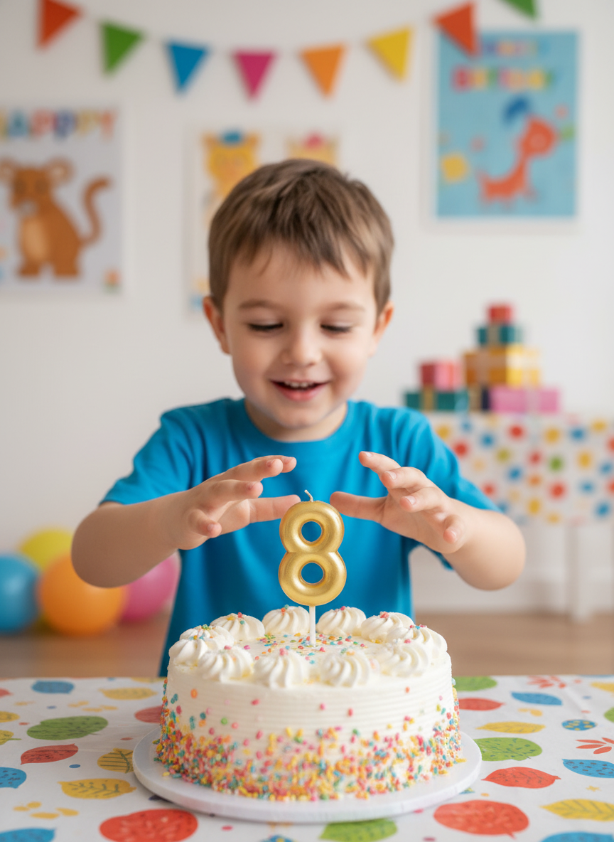 Chandler's Happy Birthday Number 8 Candle