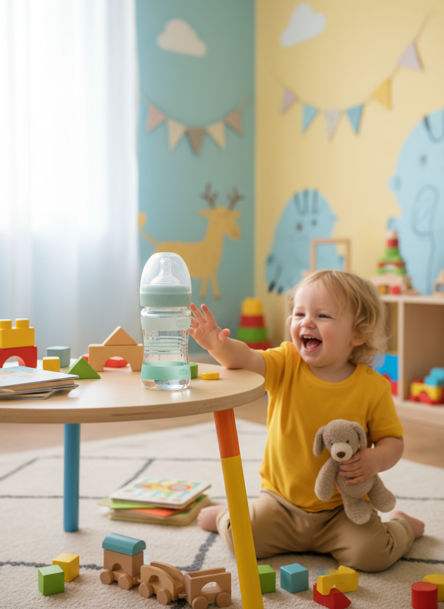 Chicco Well-Being Glass Anti-Colic Feeding Bottle 0+M, 150ml