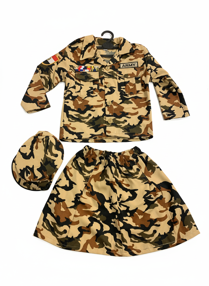 Girl Army Camouflage Costume Set