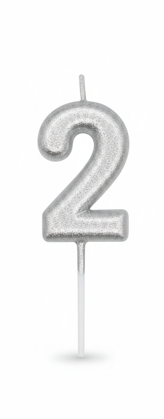 Chundler's Happy Birthday Silver Number 2 Candle