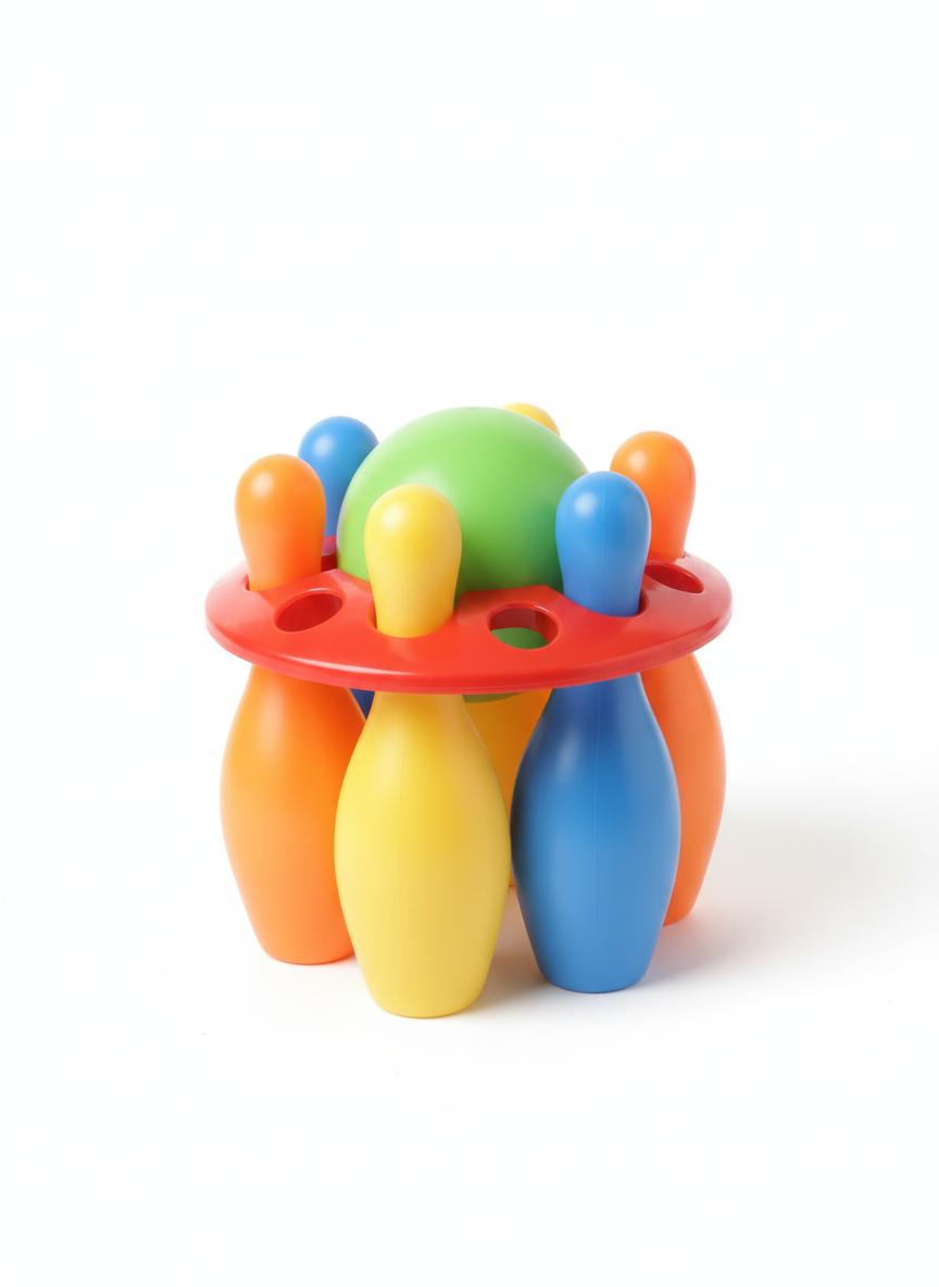 Colorful Kids' Stacking Bowling Play Set