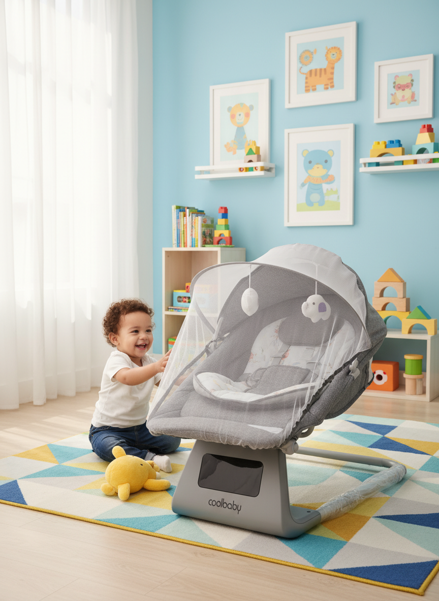 Coolbaby 5-in-1 Digital Baby Swing & Rocker Bassinet (Model CB003)