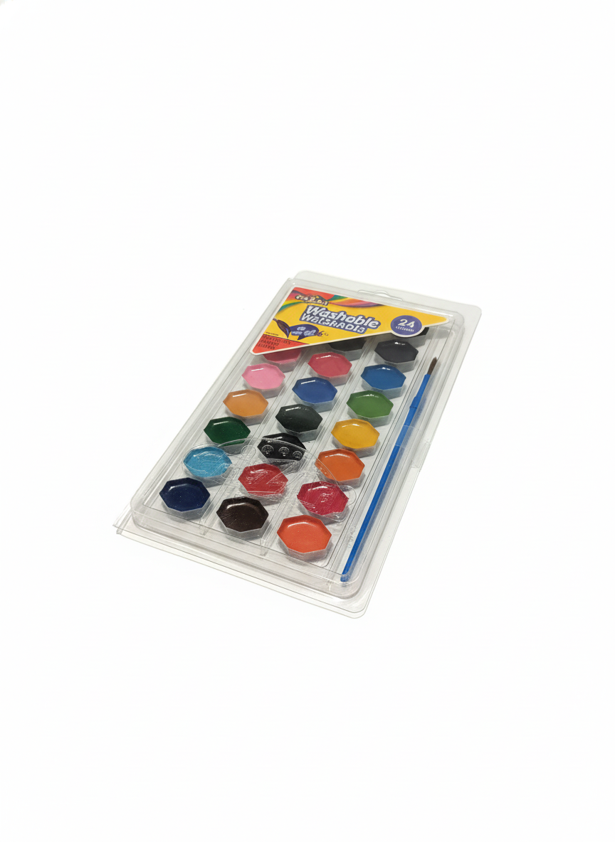 Cra-Z-Art Washable Watercolors, 24 Colors with Paintbrush