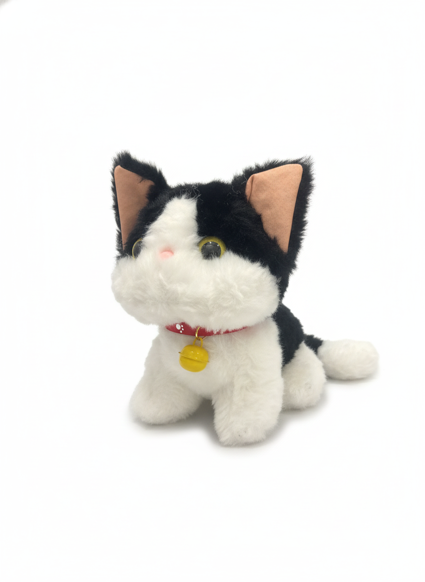 Cute Tuxedo Cat Plush with Bell Collar (20cm)