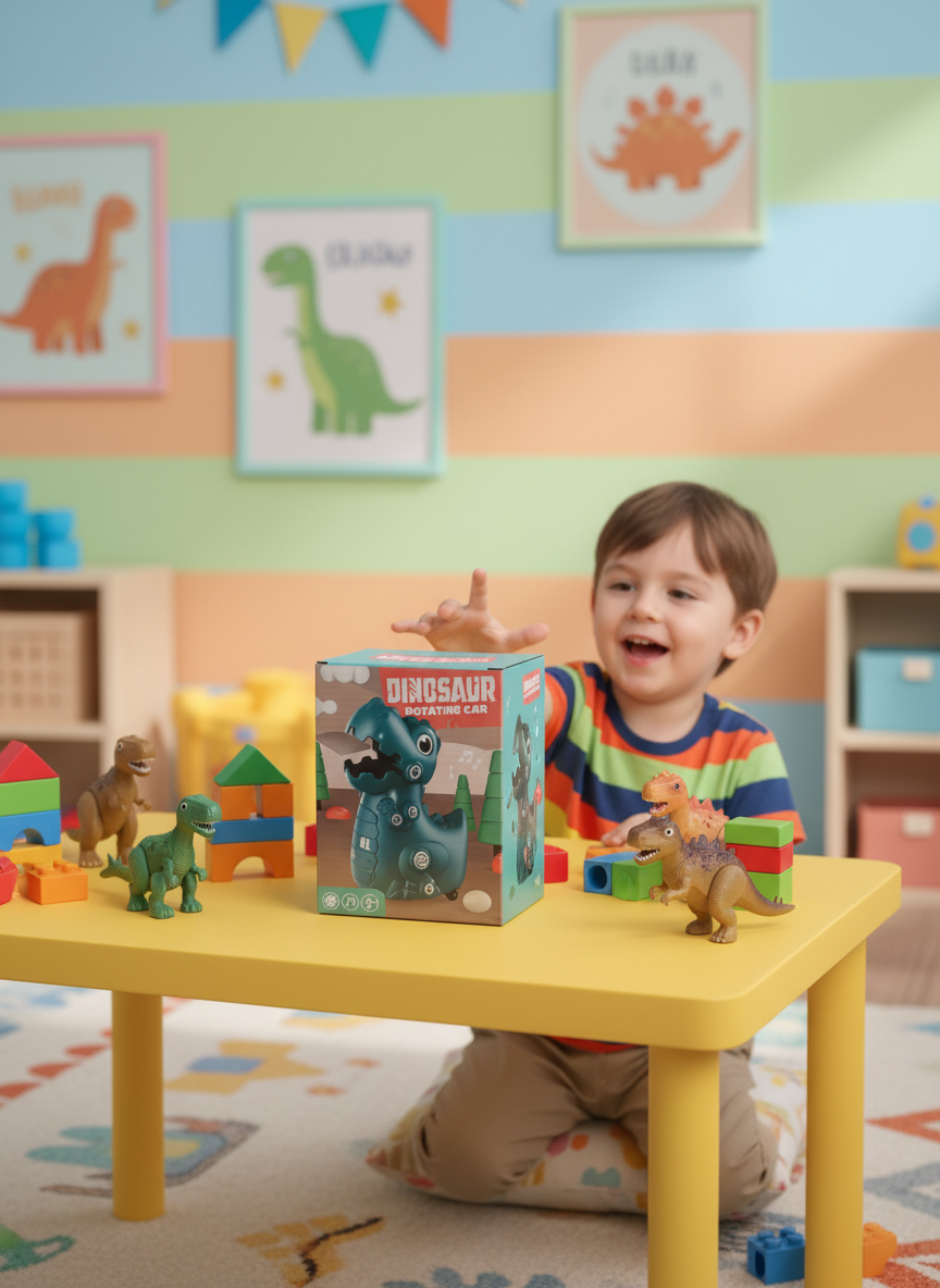 Dinosaur Rotating Car