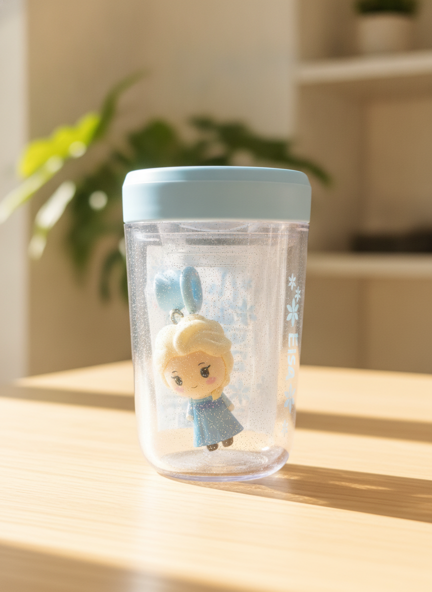 Disney Frozen Elsa Glitter Tumbler with Mini Figure (530 ML)