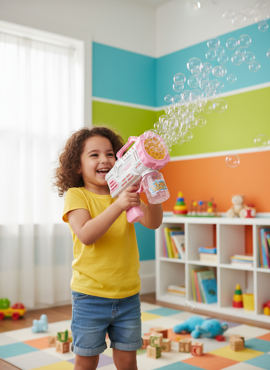 Electric Bubble Gun with 16-Hole Foaming Function