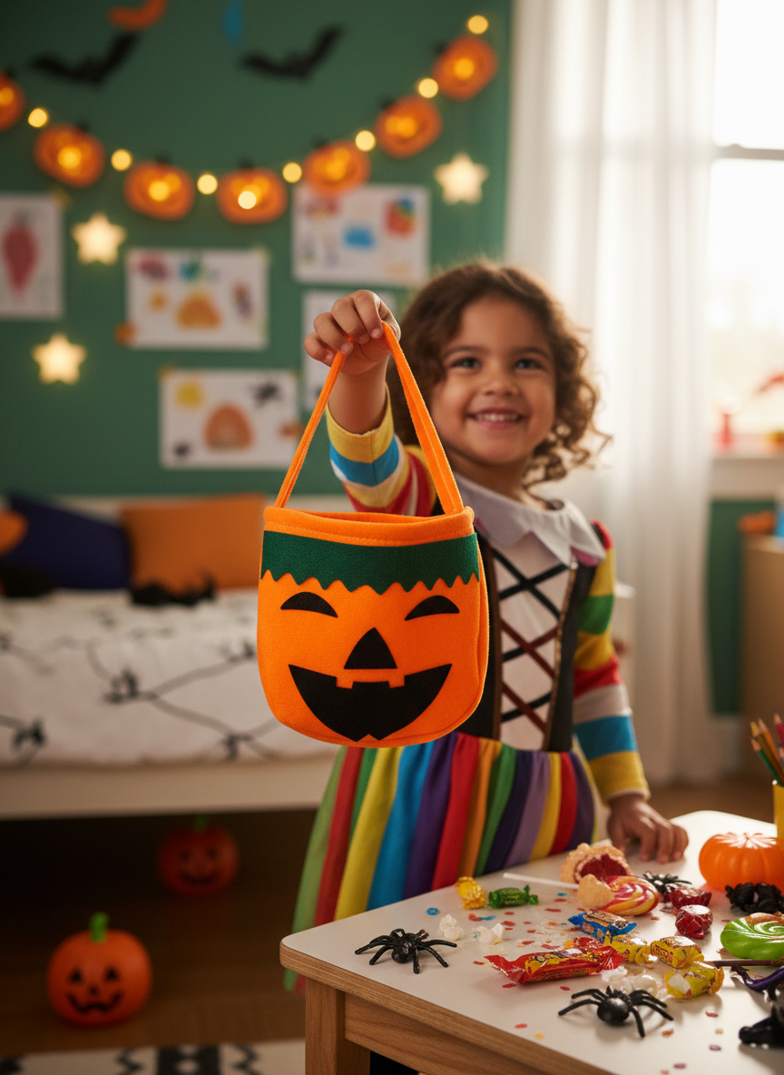 Felt Pumpkin Halloween Treat Bag