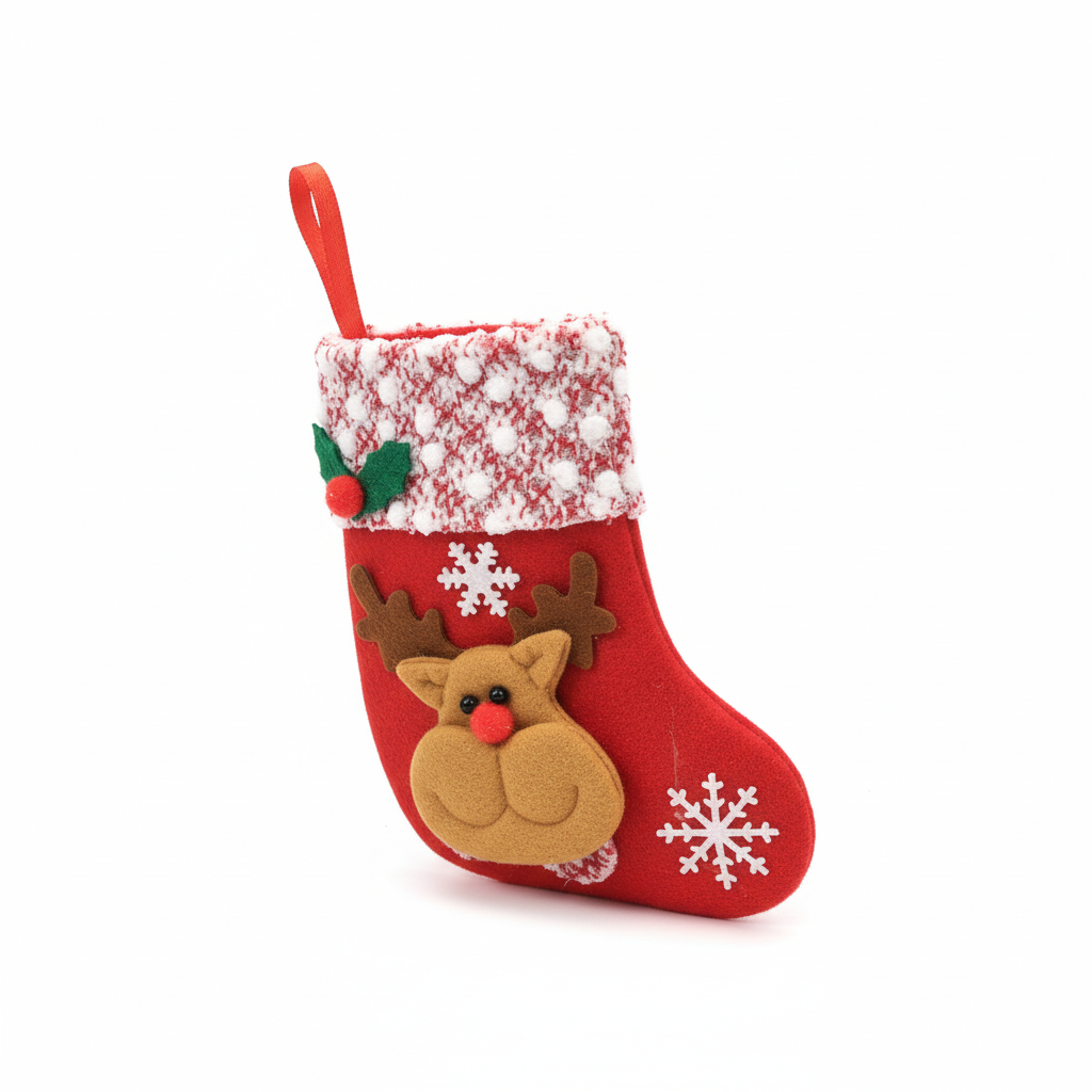 Felt Reindeer Christmas Mini Stocking Ornament