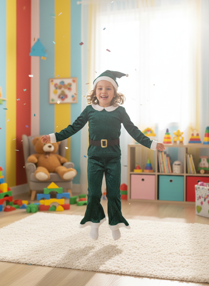 Festive Christmas Elf Costume Set
