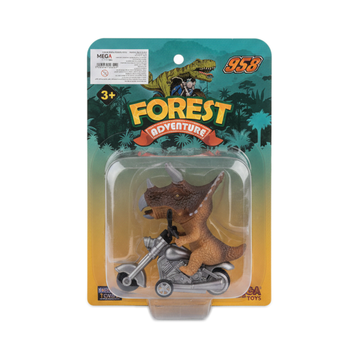 Forest Adventure Triceratops Dinosaur Motorcycle Toy