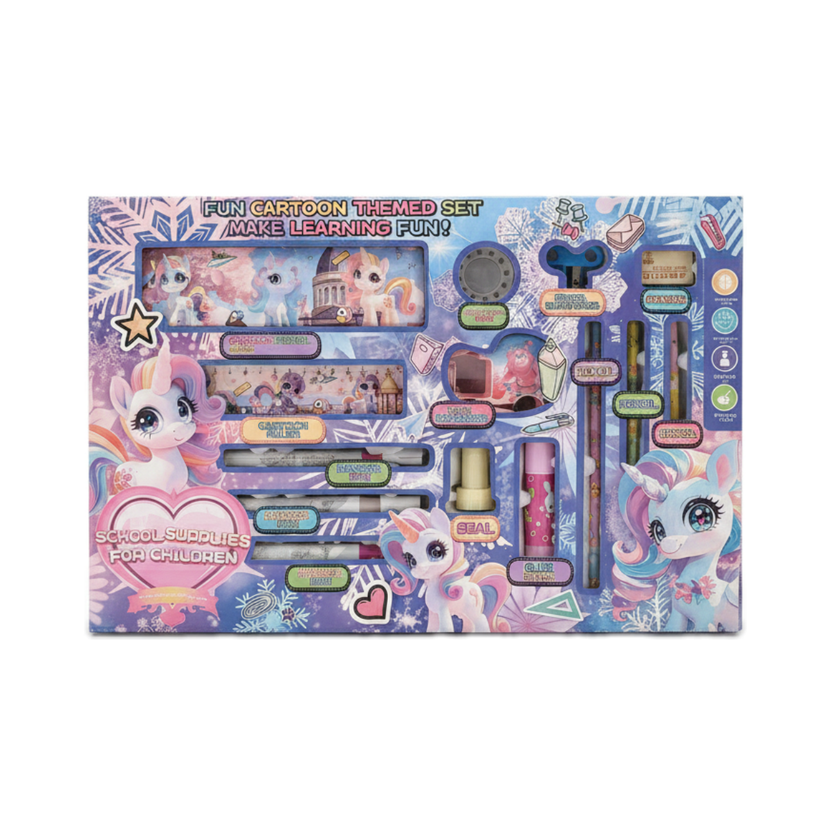 Fun Cartoon Themed School Supplies Set for Children