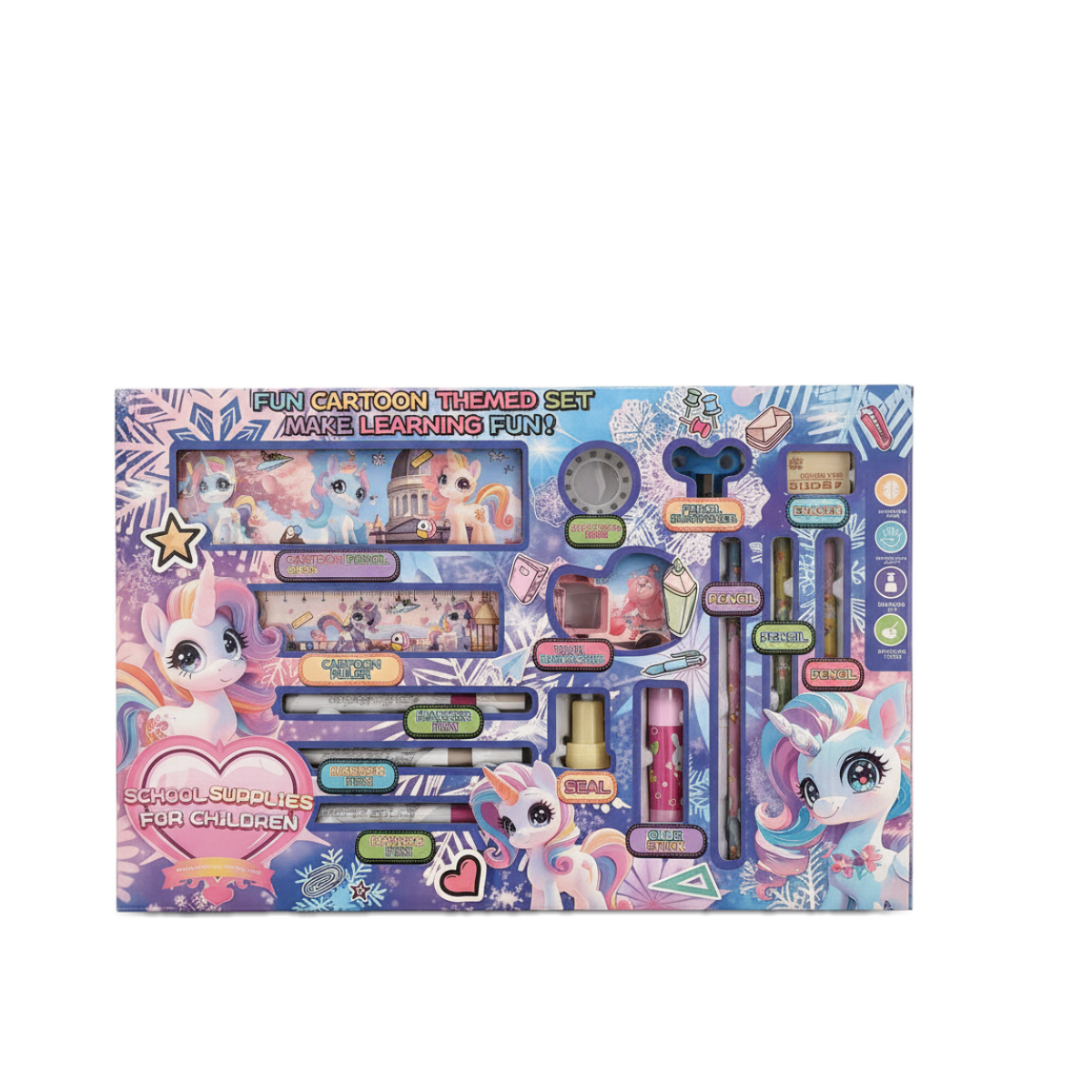 Fun Cartoon Themed School Supplies Set for Children