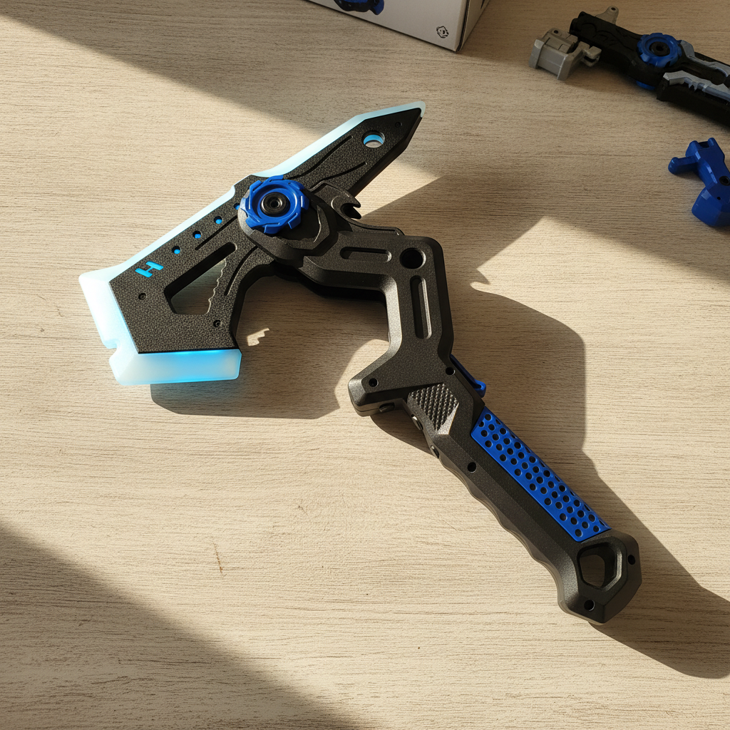 Futuristic Light-Up Toy Axe with Ergonomic Grip