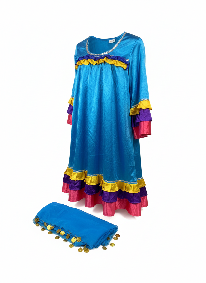 Girl Peasant Blue Costume