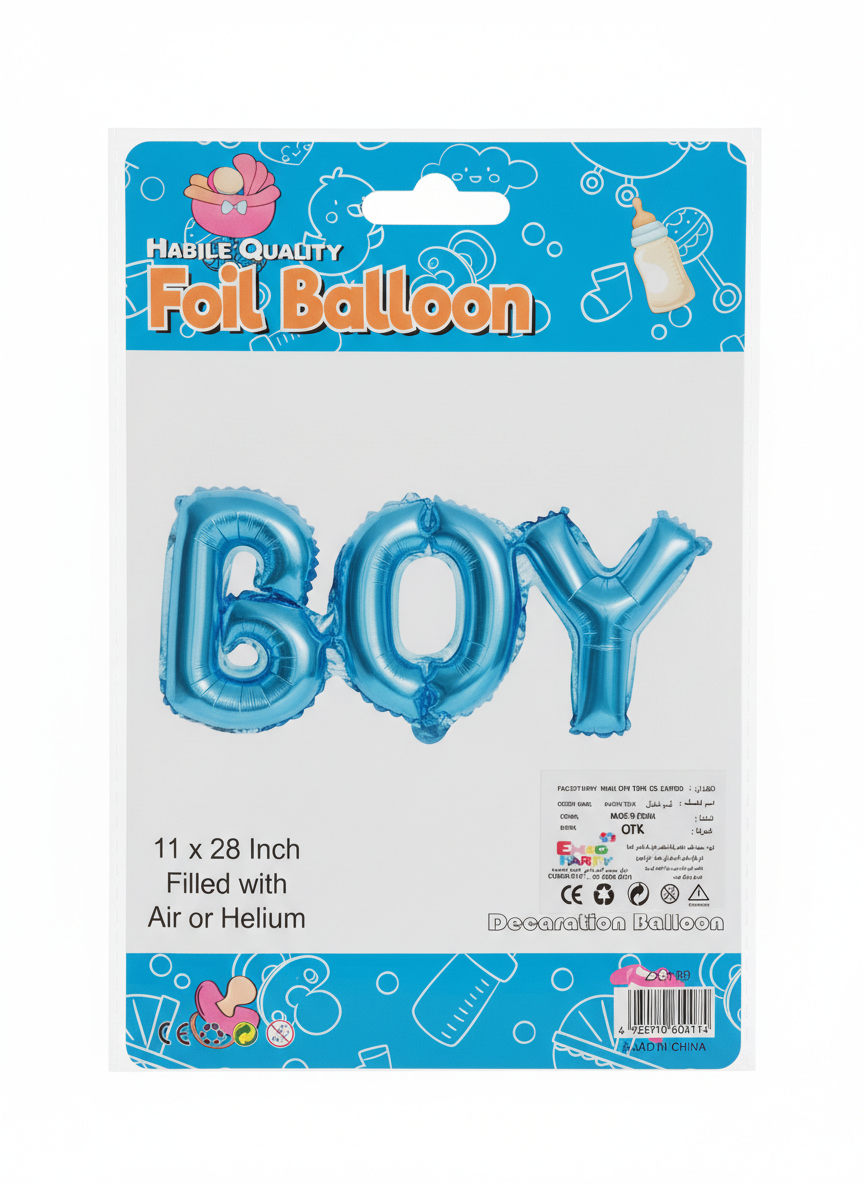 Habile Quality 'BOY' Foil Decoration Balloon