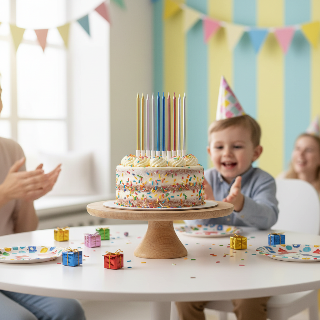 Happy Birthday Assorted Metallic Candles