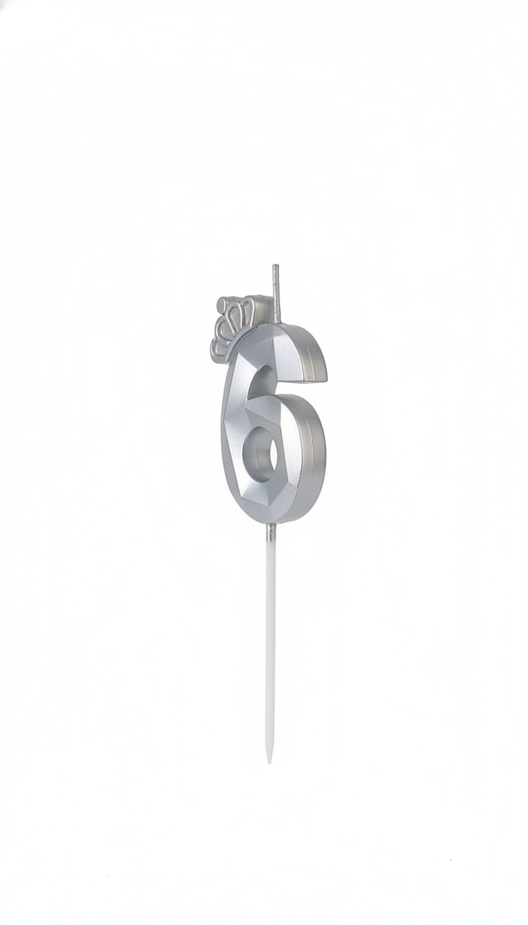 Happy Birthday Crown Number 6 Candle