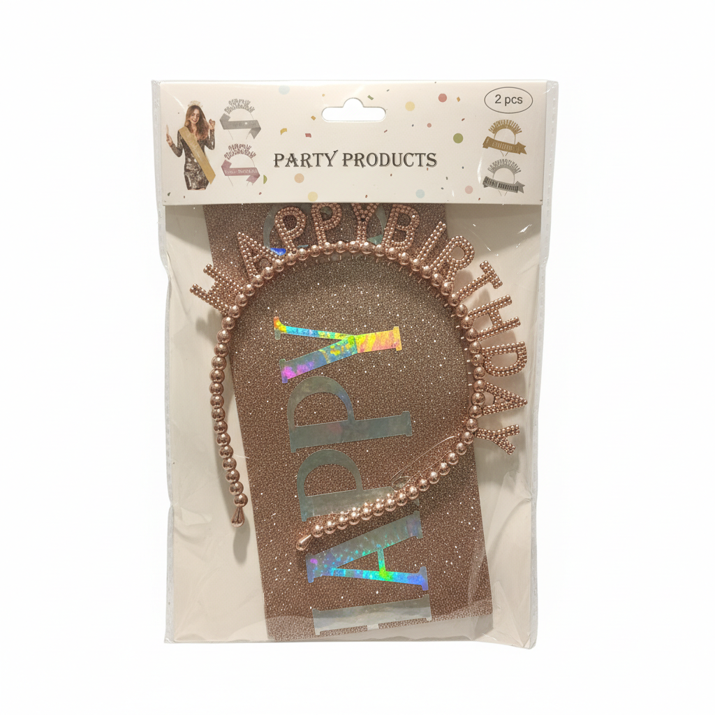 Happy Birthday Headband & Sash Set (2 Pcs)