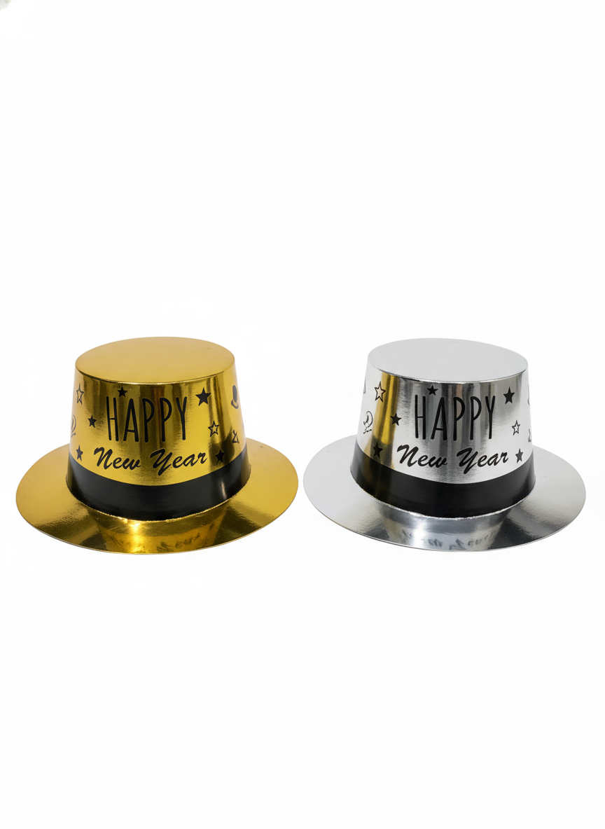 Happy New Year Metallic Party Hat (1-Pack)