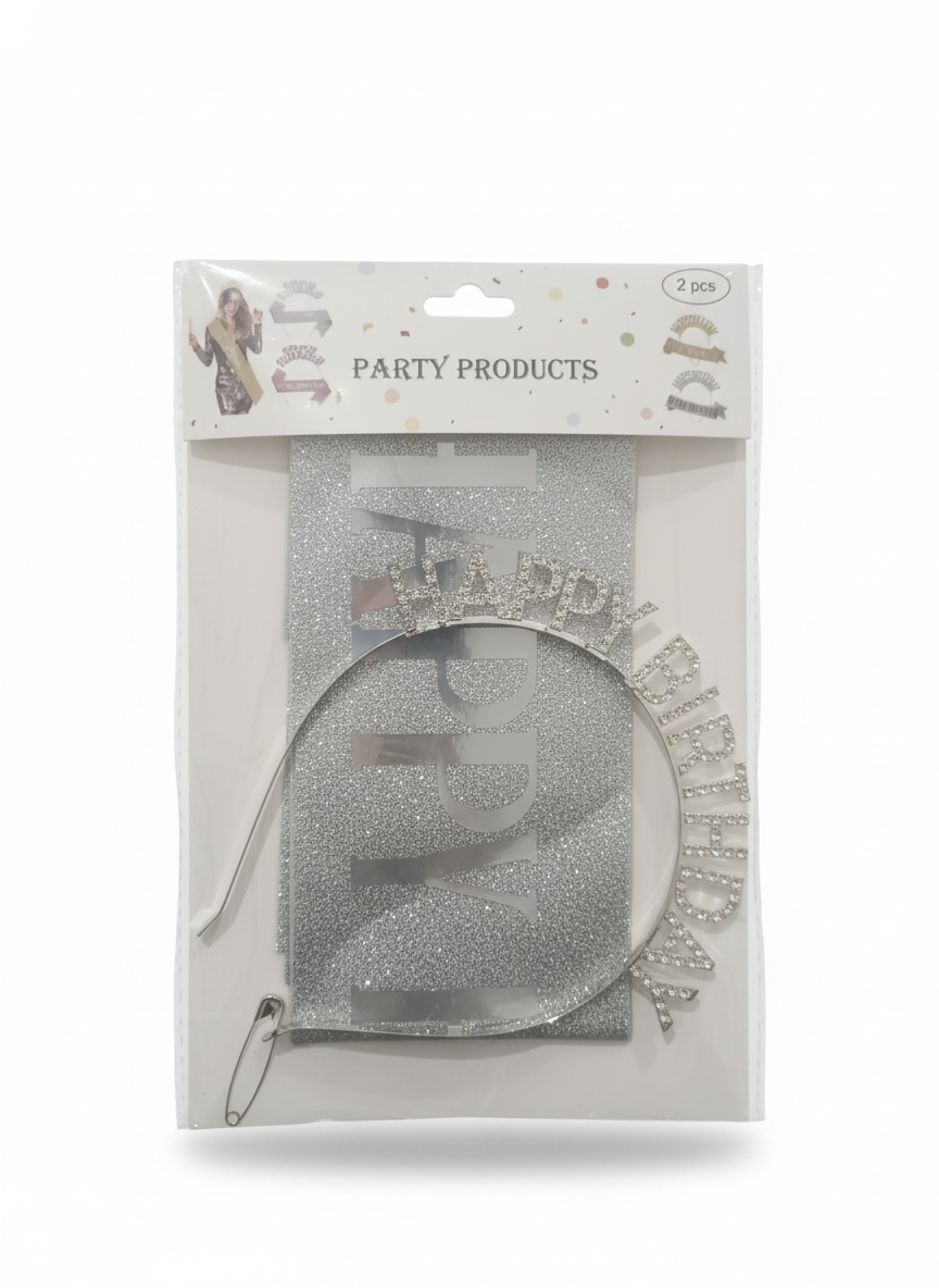 Happy Birthday Headband & Sash Party Set