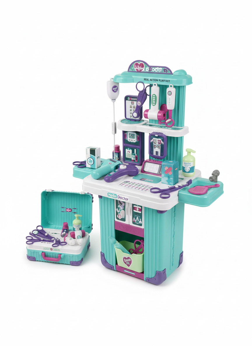 Hello Doctor Real Action Play Set - 3-in-1 Medical Trolley