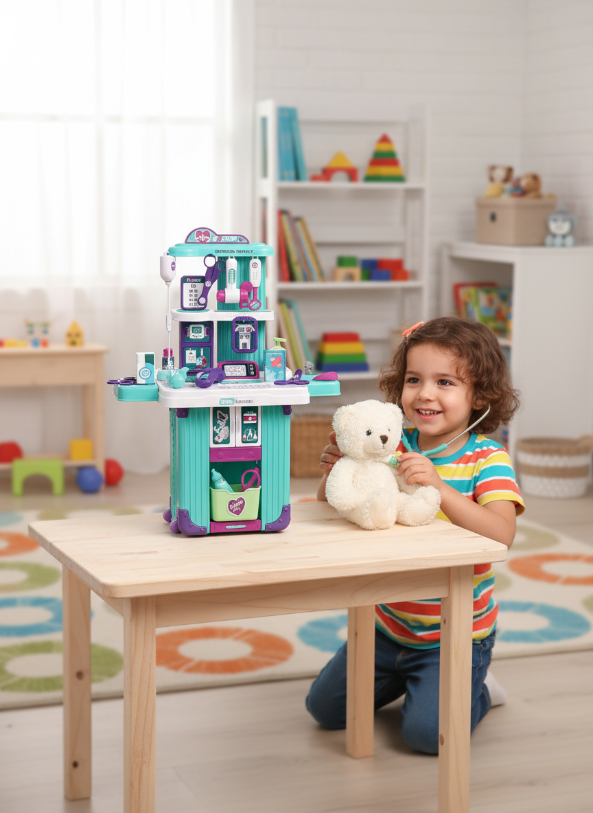 Hello Doctor Real Action Play Set - 3-in-1 Medical Trolley